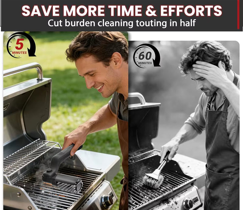 Using VultraGrill to remove grease from barbecue grates