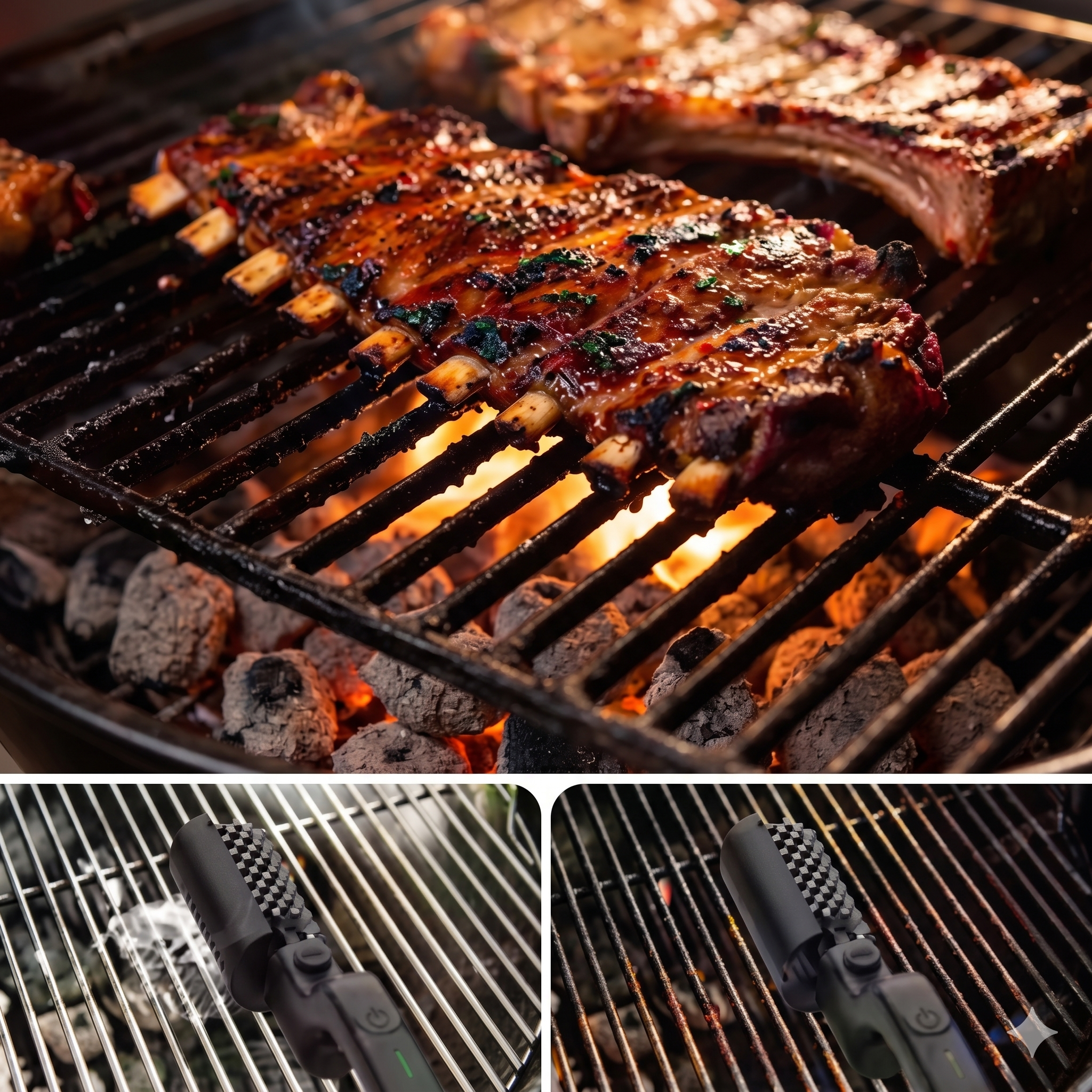 Use VultraGrill to clean greasy grill grates